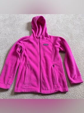 Columbia Girls' Benton Full Zip Fleece Hoodie Hooded Jacket Pink Size L 14/16